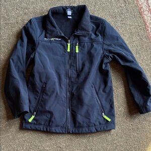 Kids Black Jacket with Green Accents